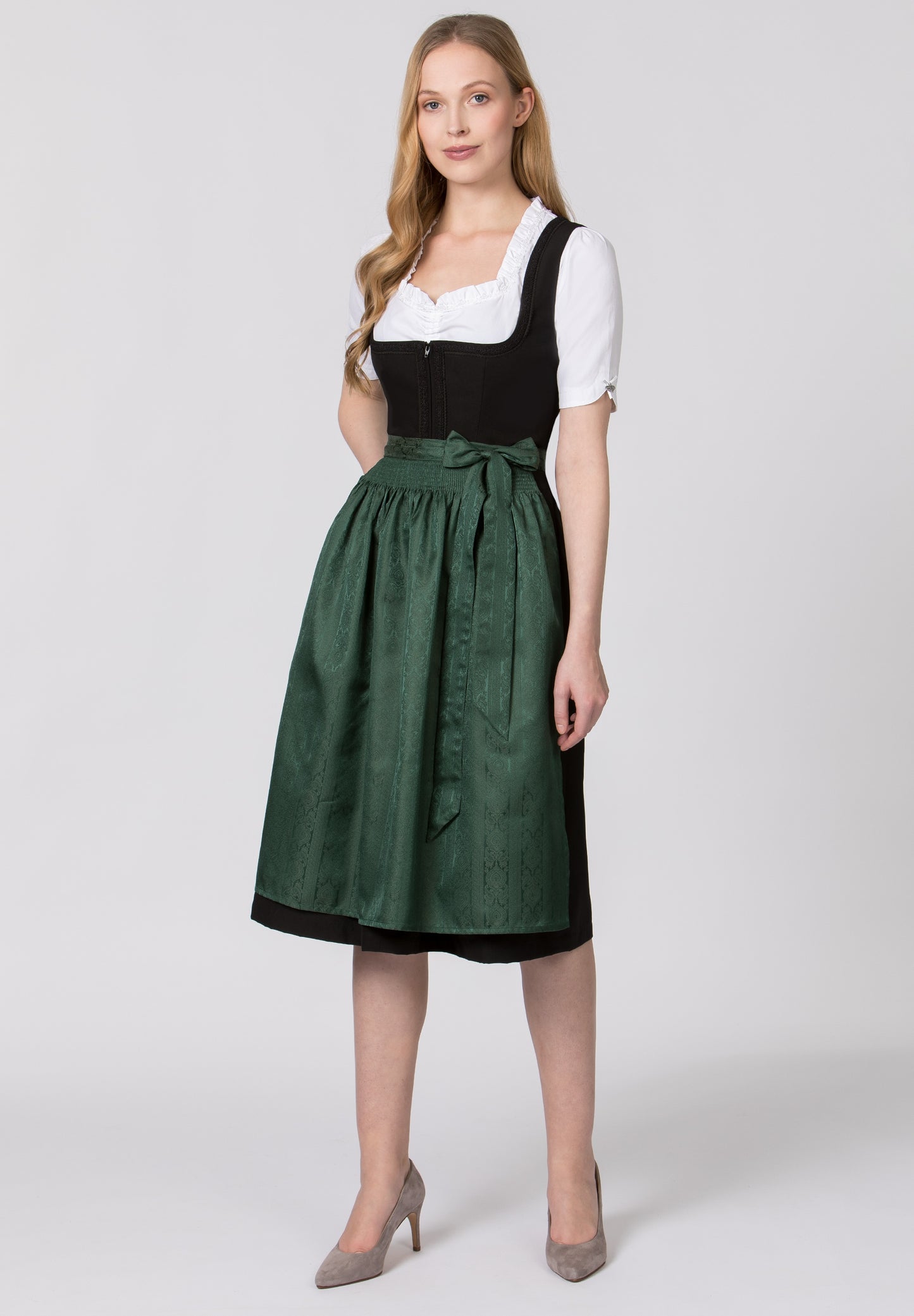 Corinna Fir Green 70cm dirndl apron