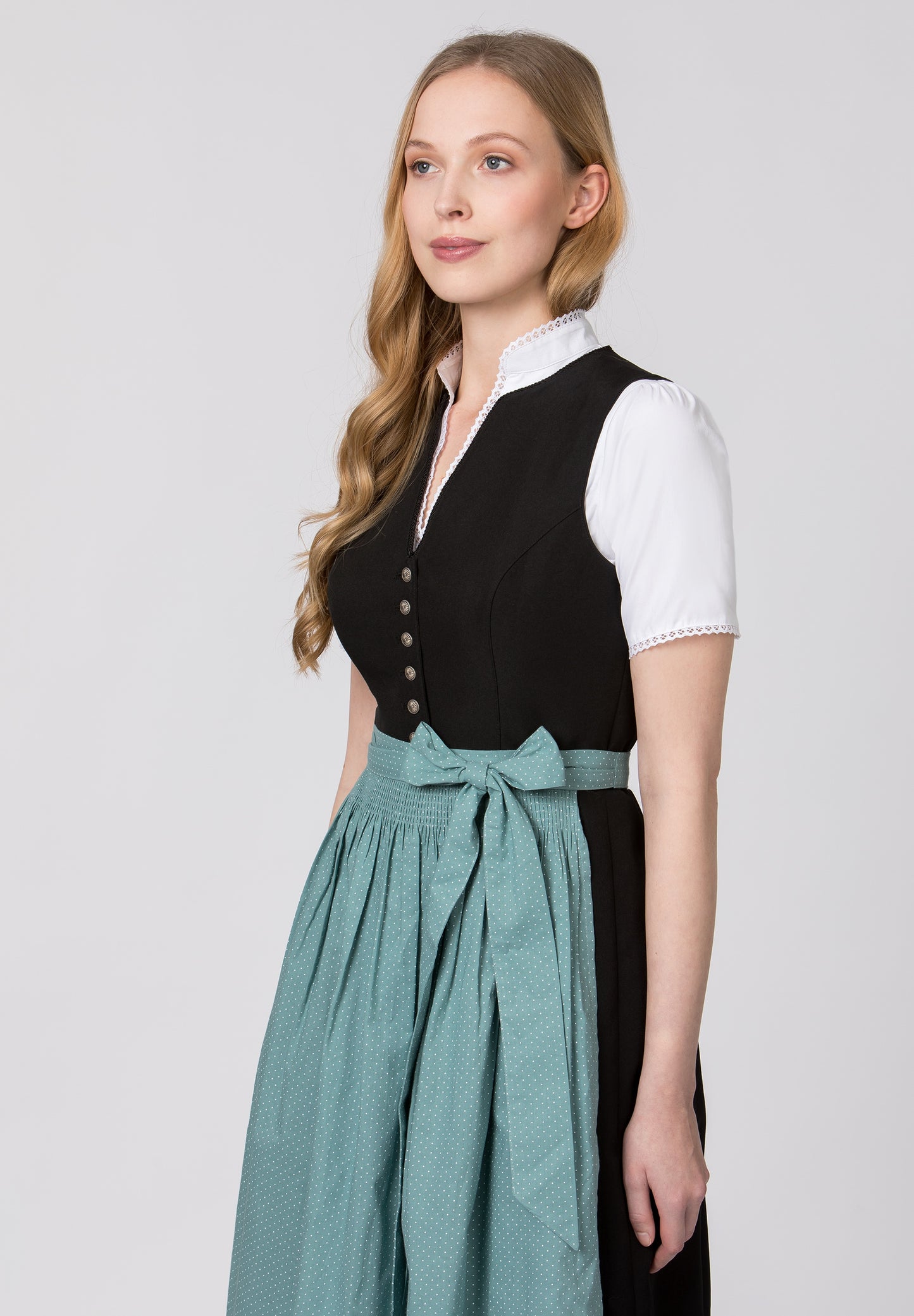 Molina Petrol  70cm dirndl apron