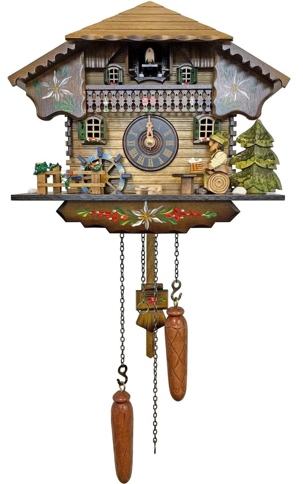 Black Forest Clock with Waterwheel and Bier Drinker| MyDirndl.Com™