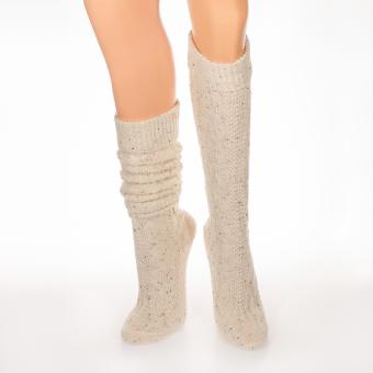 socks Creamy Natural Mottled Knee